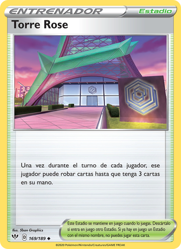Torre Rose 169 — Oscuridad Incandescente (Spanish Pokémon TCG card)
