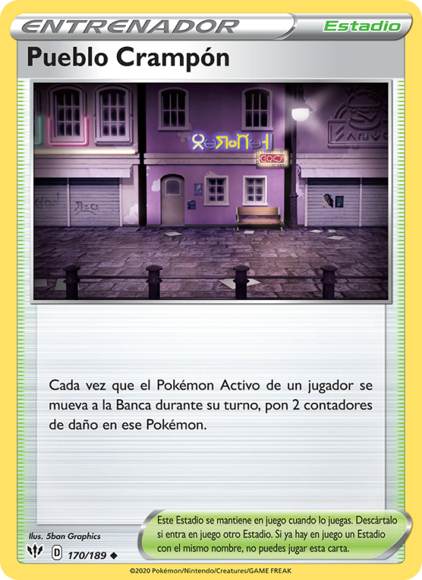 Pueblo Crampón 170 — Oscuridad Incandescente (Spanish Pokémon TCG card)