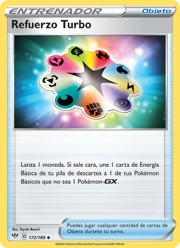 Refuerzo Turbo 172 — Oscuridad Incandescente (Spanish Pokémon TCG card)