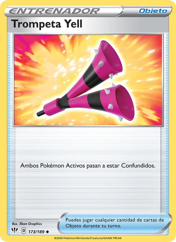 Trompeta Yell 173 — Oscuridad Incandescente (Spanish Pokémon TCG card)