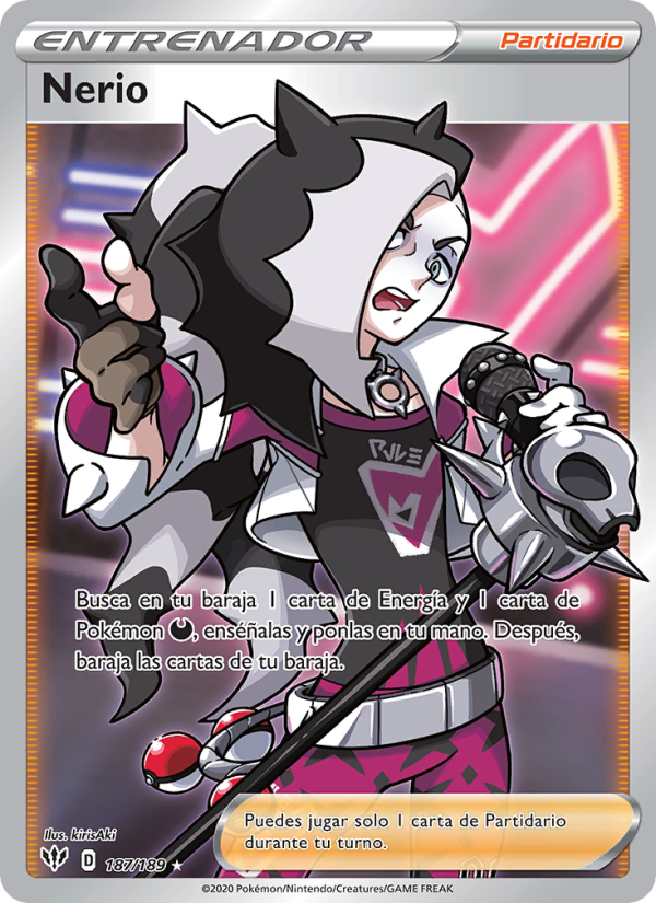 Nerio 187 — Oscuridad Incandescente (Spanish Pokémon TCG card)