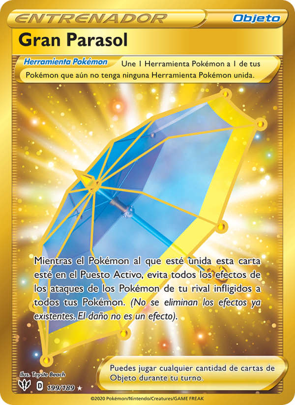 Gran Parasol 199 — Oscuridad Incandescente (Spanish Pokémon TCG card)