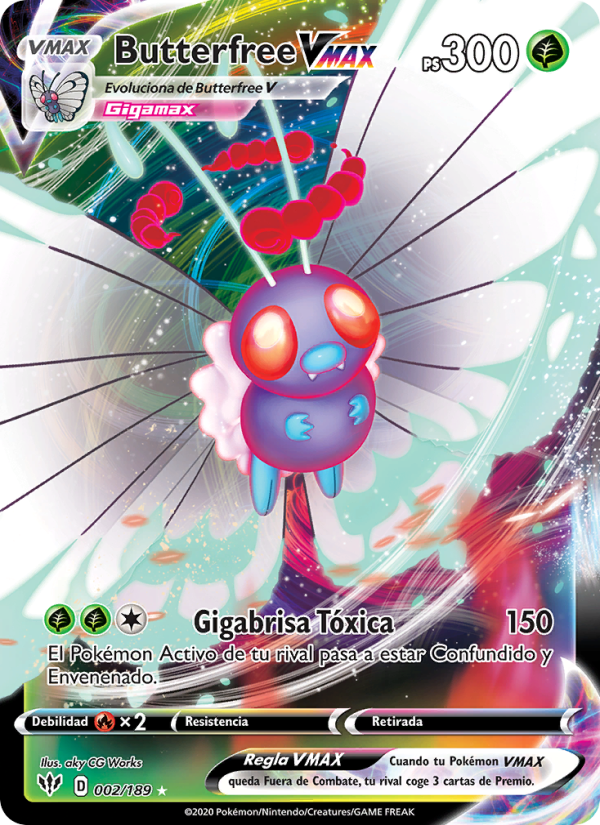 Butterfree VMAX 2 — Oscuridad Incandescente (Spanish Pokémon TCG card)