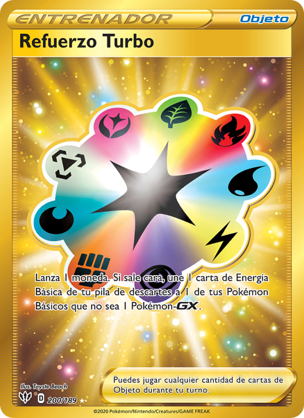 Refuerzo Turbo 200 — Oscuridad Incandescente (Spanish Pokémon TCG card)