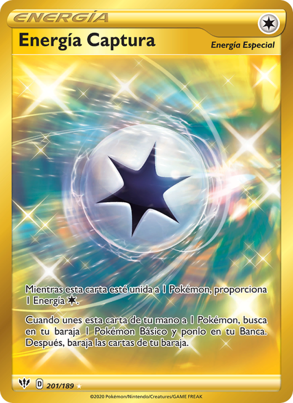 Energía Captura 201 — Oscuridad Incandescente (Spanish Pokémon TCG card)