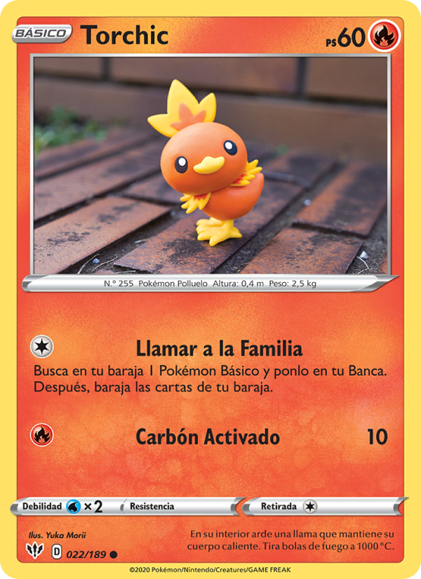 Torchic 22 — Oscuridad Incandescente (Spanish Pokémon TCG card)