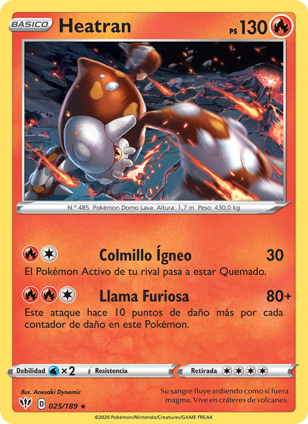 Heatran 25 — Oscuridad Incandescente (Spanish Pokémon TCG card)