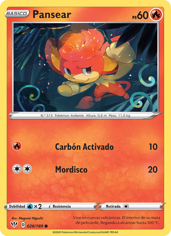 Pansear 26 — Oscuridad Incandescente (Spanish Pokémon TCG card)