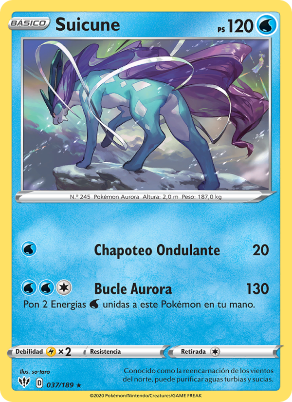 Suicune 37 — Oscuridad Incandescente (Spanish Pokémon TCG card)
