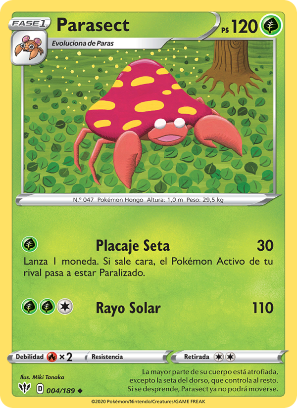 Parasect 4 — Oscuridad Incandescente (Spanish Pokémon TCG card)