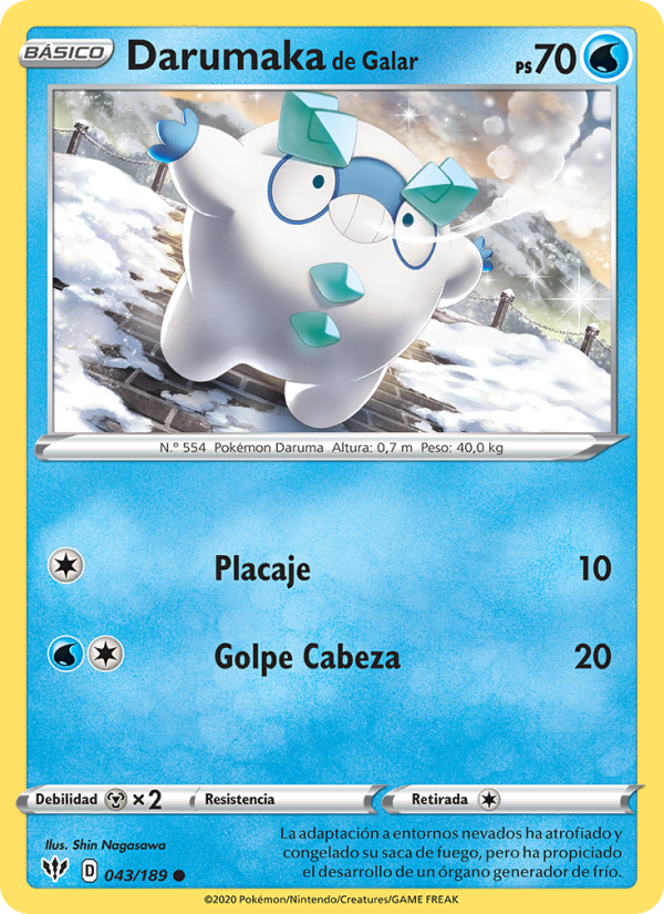 Darumaka de Galar 43 — Oscuridad Incandescente (Spanish Pokémon TCG card)