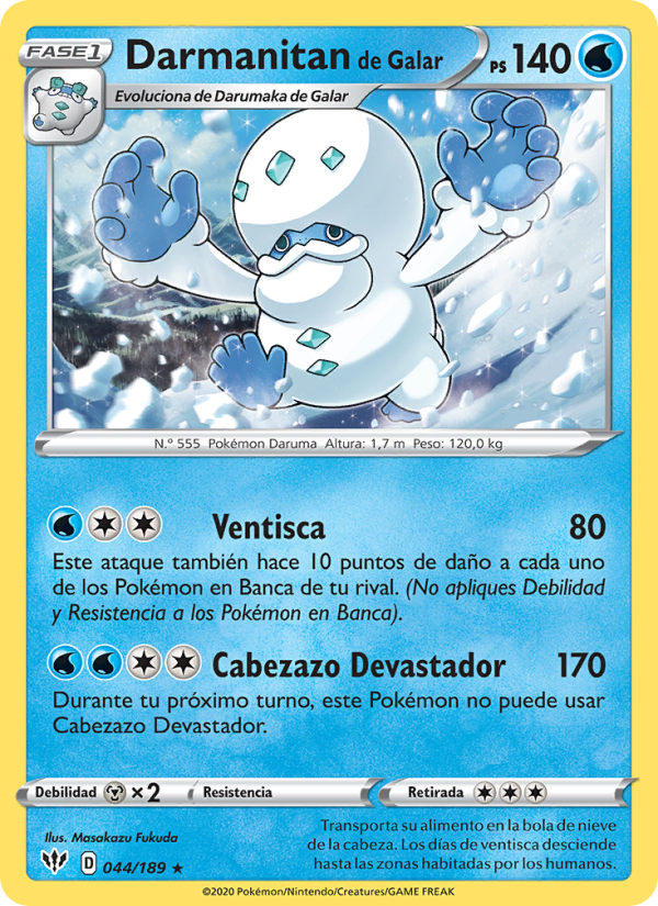 Darmanitan de Galar 44 — Oscuridad Incandescente (Spanish Pokémon TCG card)