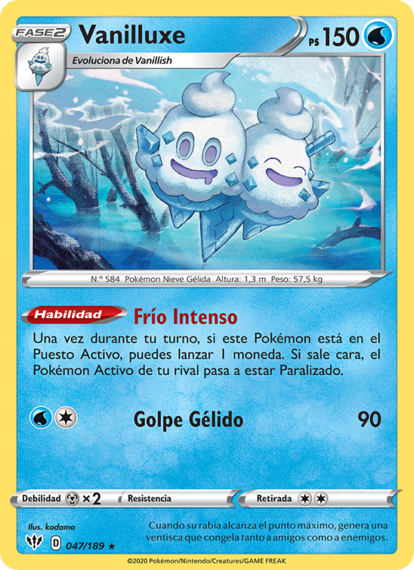 Vanilluxe 47 — Oscuridad Incandescente (Spanish Pokémon TCG card)