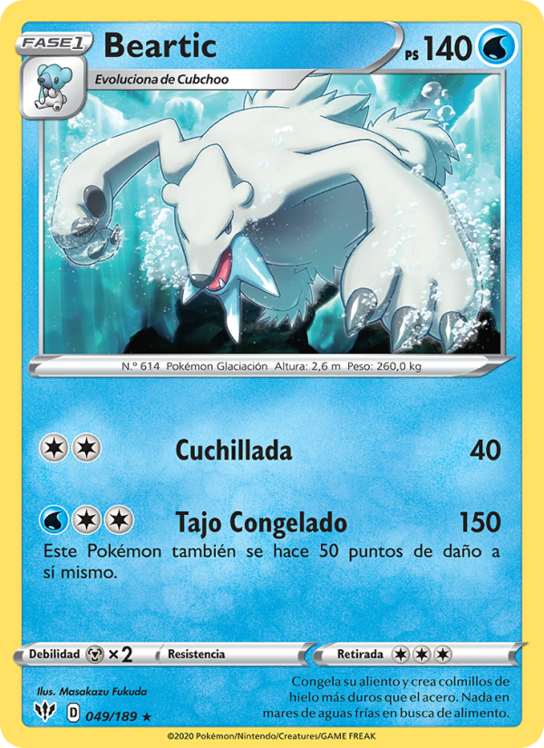 Beartic 49 — Oscuridad Incandescente (Spanish Pokémon TCG card)
