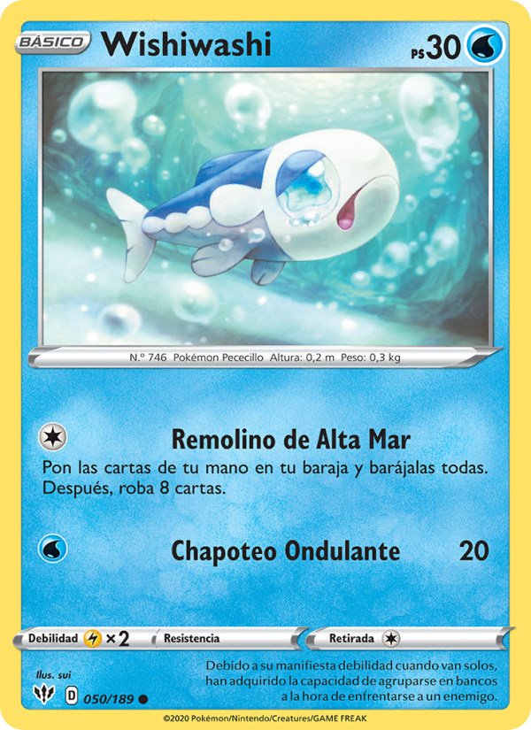 Wishiwashi 50 — Oscuridad Incandescente (Spanish Pokémon TCG card)