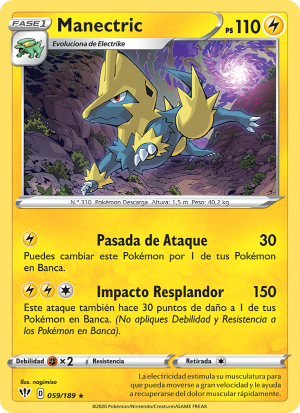 Manectric 59 — Oscuridad Incandescente (Spanish Pokémon TCG card)