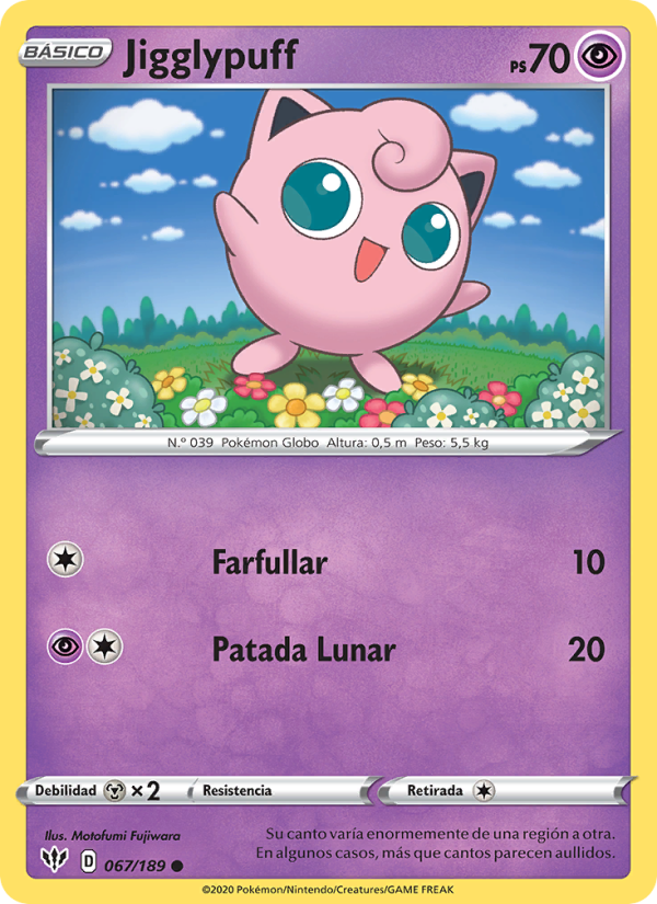 Jigglypuff 67 — Oscuridad Incandescente (Spanish Pokémon TCG card)