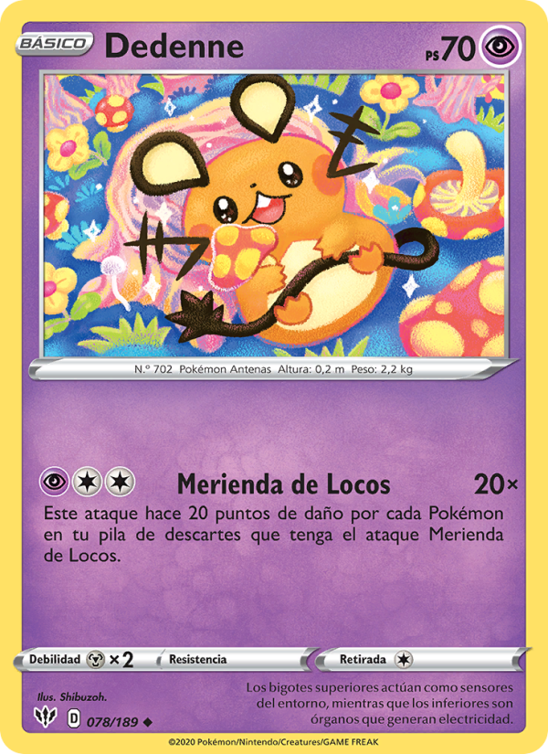 Dedenne 78 — Oscuridad Incandescente (Spanish Pokémon TCG card)