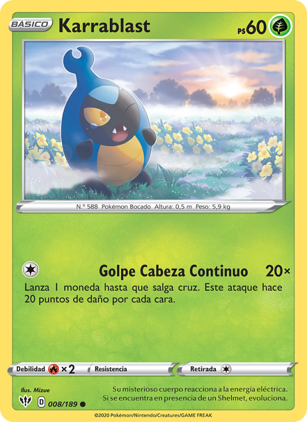 Karrablast 8 — Oscuridad Incandescente (Spanish Pokémon TCG card)