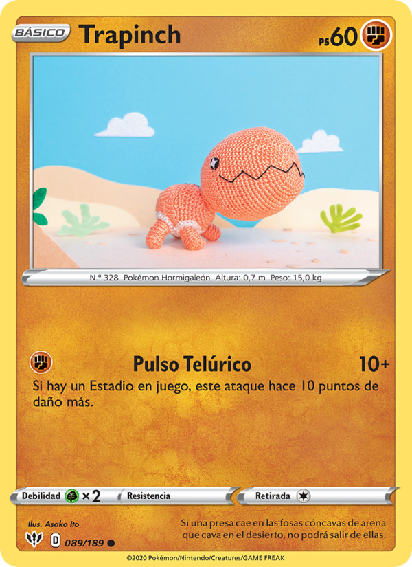 Trapinch 89 — Oscuridad Incandescente (Spanish Pokémon TCG card)
