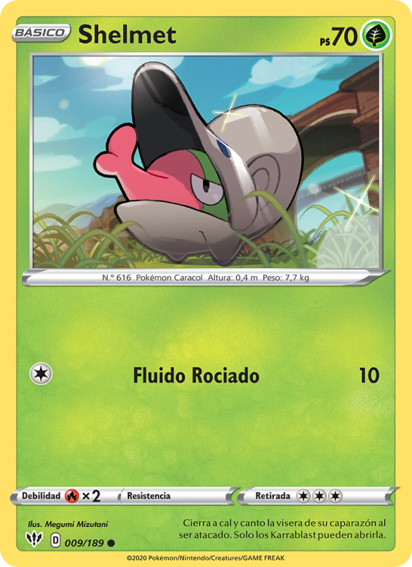 Shelmet 9 — Oscuridad Incandescente (Spanish Pokémon TCG card)