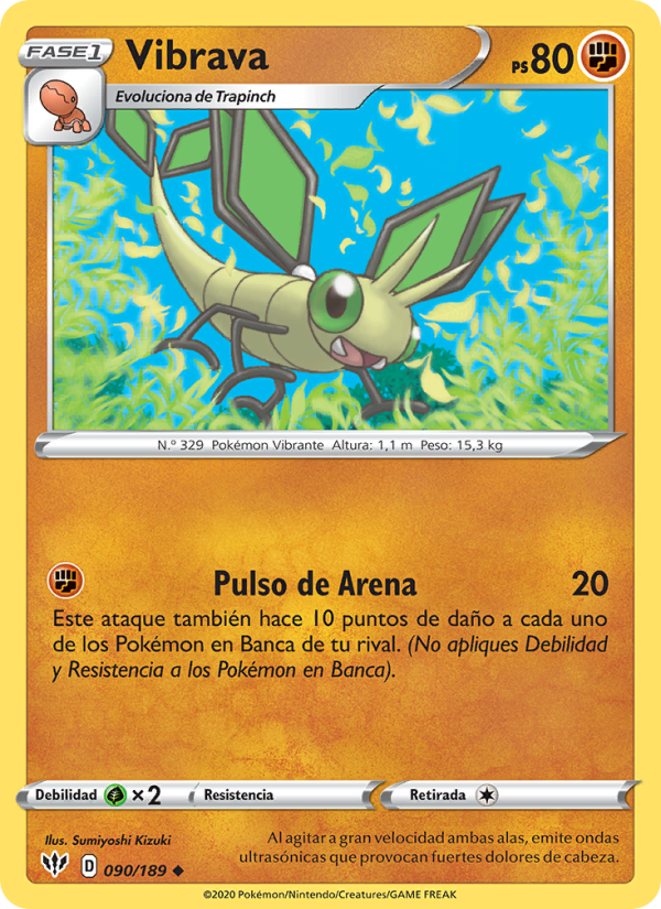 Vibrava 90 — Oscuridad Incandescente (Spanish Pokémon TCG card)