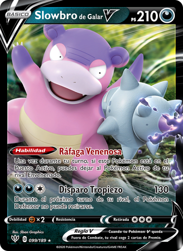 Slowbro V de Galar 99 — Oscuridad Incandescente (Spanish Pokémon TCG card)