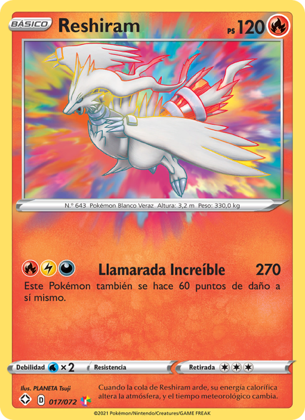 Reshiram 17 — Destinos Brillantes (Spanish Pokémon TCG card)