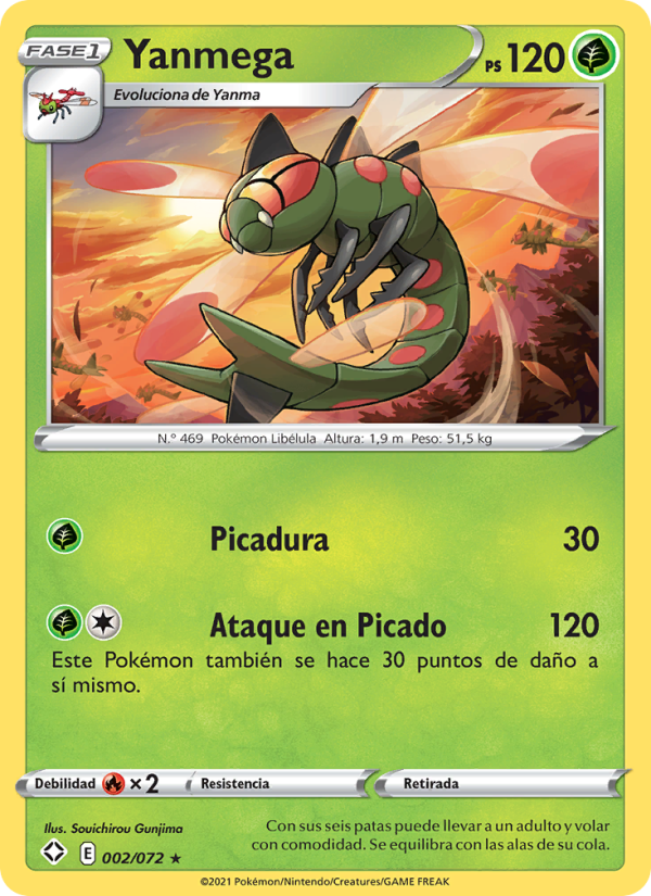 Yanmega 2 — Destinos Brillantes (Spanish Pokémon TCG card)