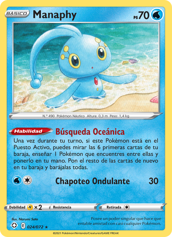 Manaphy 24 — Destinos Brillantes (Spanish Pokémon TCG card)
