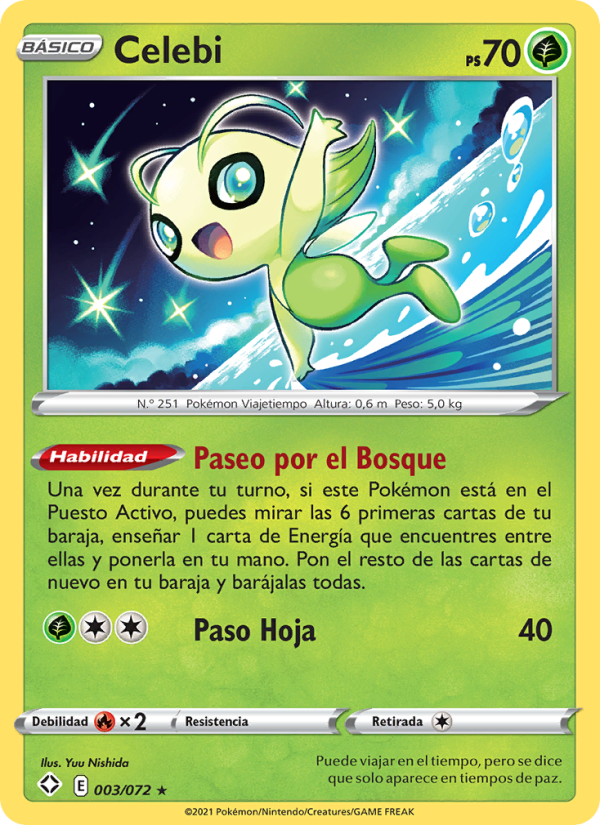 Celebi 3 — Destinos Brillantes (Spanish Pokémon TCG card)