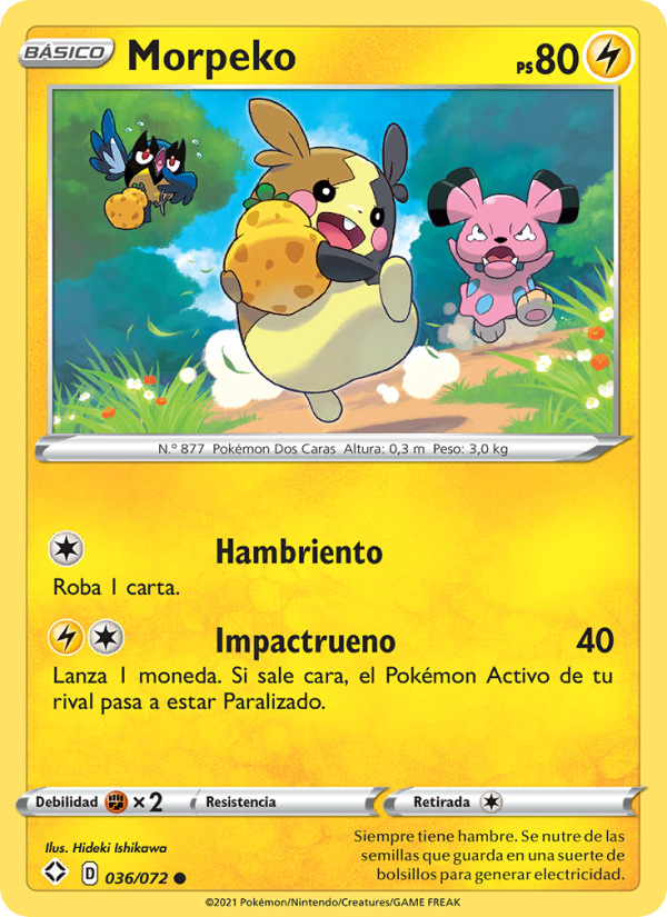 Morpeko 36 — Destinos Brillantes (Spanish Pokémon TCG card)