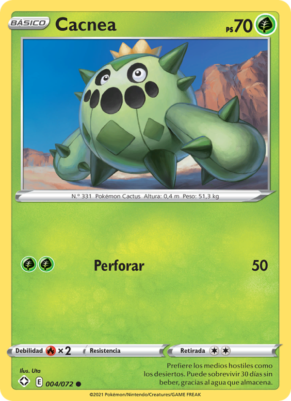 Cacnea 4 — Destinos Brillantes (Spanish Pokémon TCG card)