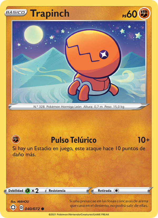 Trapinch 40 — Destinos Brillantes (Spanish Pokémon TCG card)