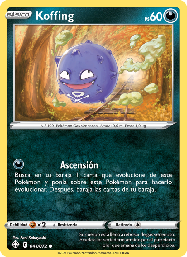 Koffing 41 — Destinos Brillantes (Spanish Pokémon TCG card)
