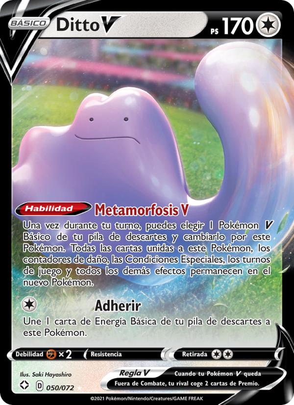Ditto V 50 — Destinos Brillantes (Spanish Pokémon TCG card)