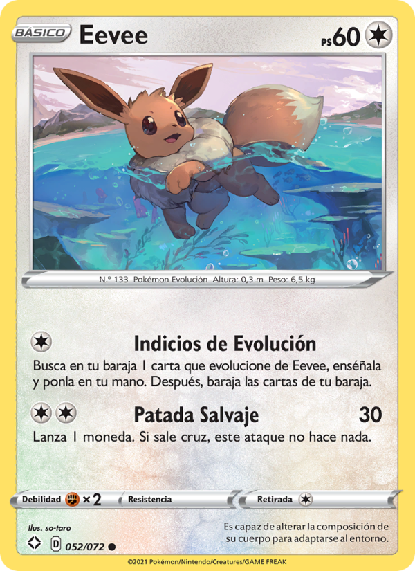 Eevee 52 — Destinos Brillantes (Spanish Pokémon TCG card)