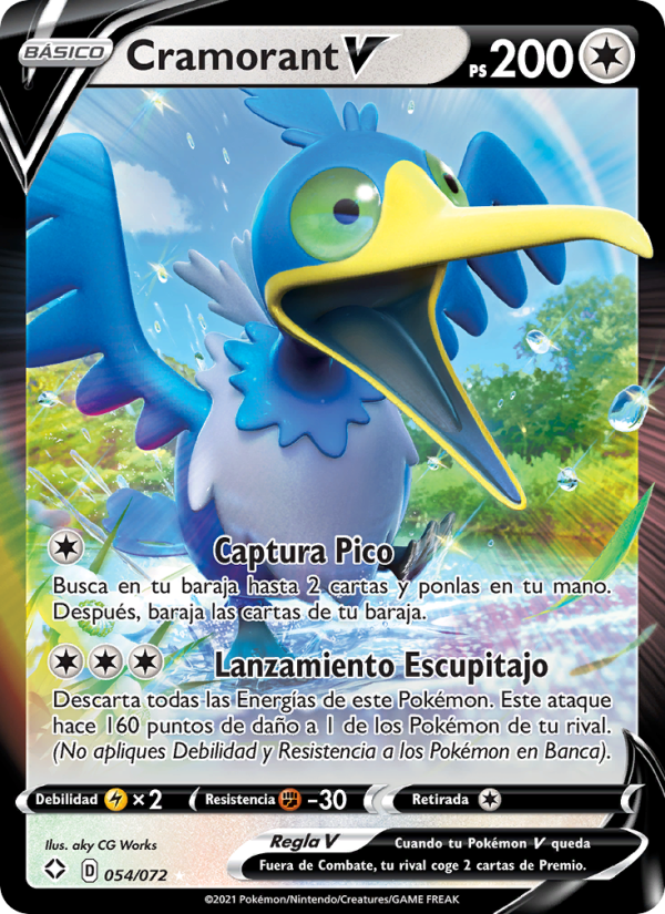 Cramorant V 54 — Destinos Brillantes (Spanish Pokémon TCG card)