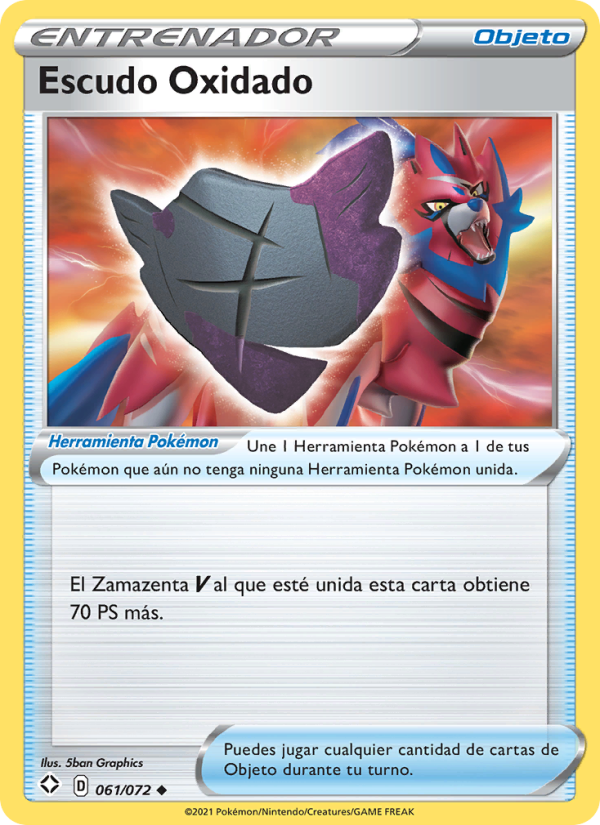 Escudo Oxidado 61 — Destinos Brillantes (Spanish Pokémon TCG card)