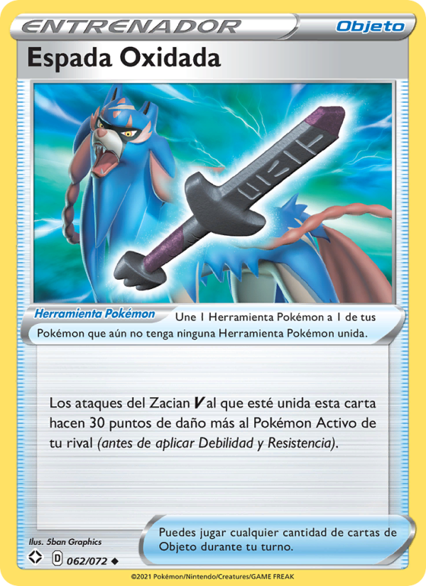 Espada Oxidada 62 — Destinos Brillantes (Spanish Pokémon TCG card)