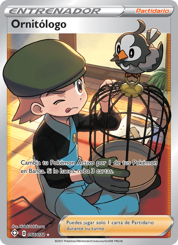 Ornitólogo 66 — Destinos Brillantes (Spanish Pokémon TCG card)