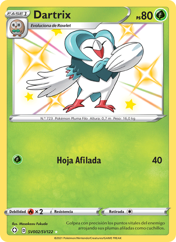 Dartrix SV002 — Destinos Brillantes (Spanish Pokémon TCG card)
