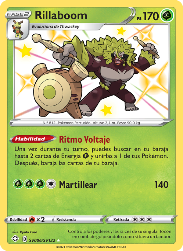 Rillaboom SV006 — Destinos Brillantes (Spanish Pokémon TCG card)