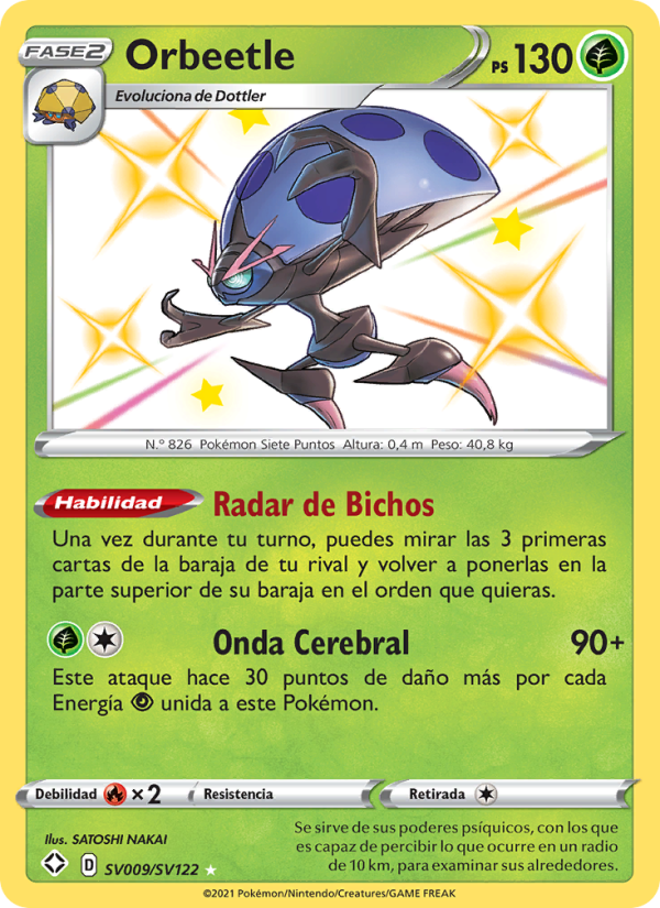 Orbeetle SV009 — Destinos Brillantes (Spanish Pokémon TCG card)