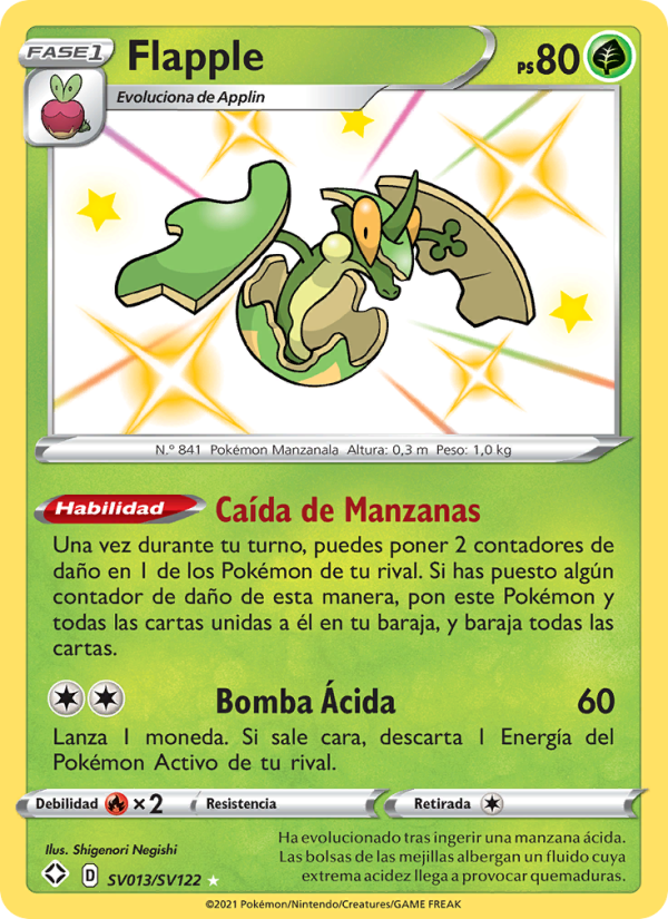 Flapple SV013 — Destinos Brillantes (Spanish Pokémon TCG card)