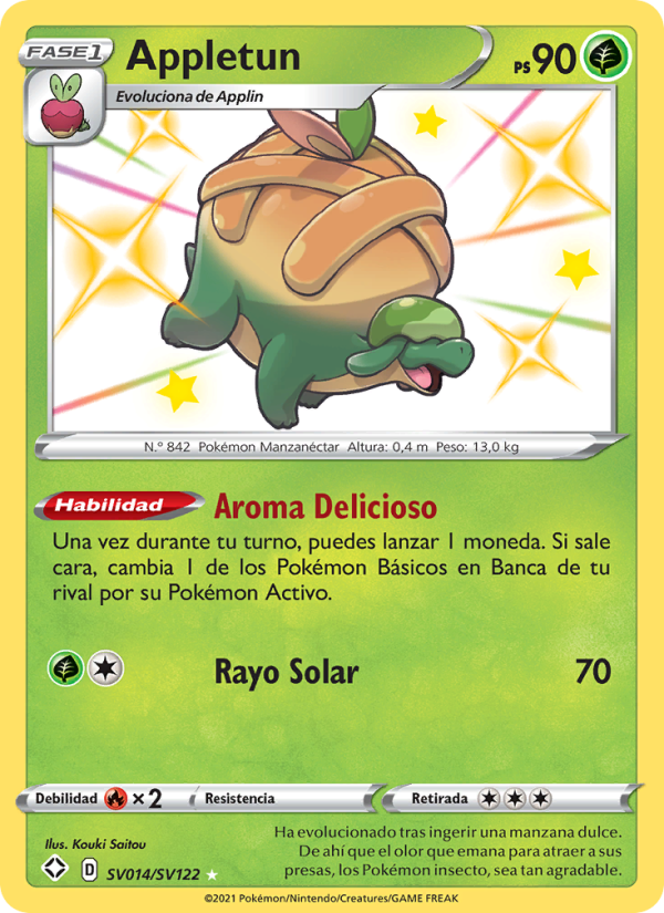 Appletun SV014 — Destinos Brillantes (Spanish Pokémon TCG card)