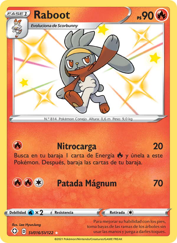 Raboot SV016 — Destinos Brillantes (Spanish Pokémon TCG card)