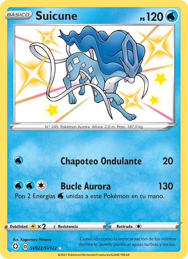 Suicune SV022 — Destinos Brillantes (Spanish Pokémon TCG card)