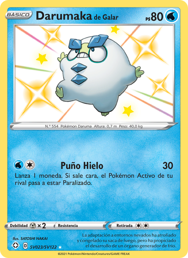 Darumaka de Galar SV023 — Destinos Brillantes (Spanish Pokémon TCG card)