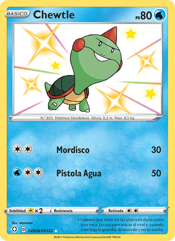 Chewtle SV028 — Destinos Brillantes (Spanish Pokémon TCG card)